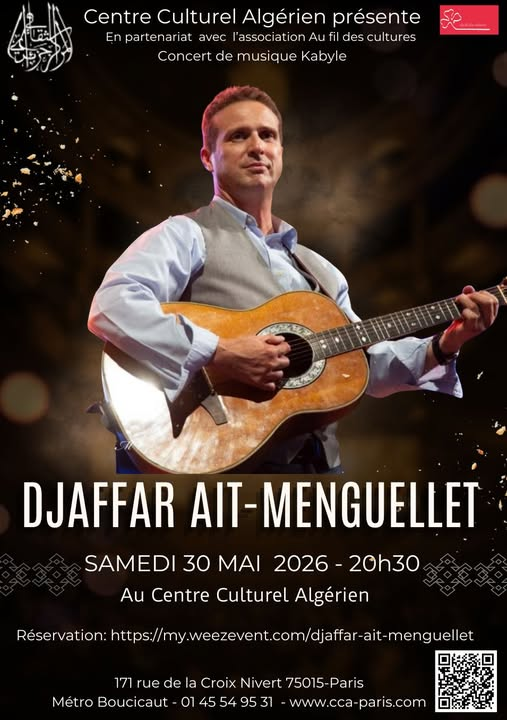 Affiche Djaffar Aït Menguellet au Centre culturel algérien