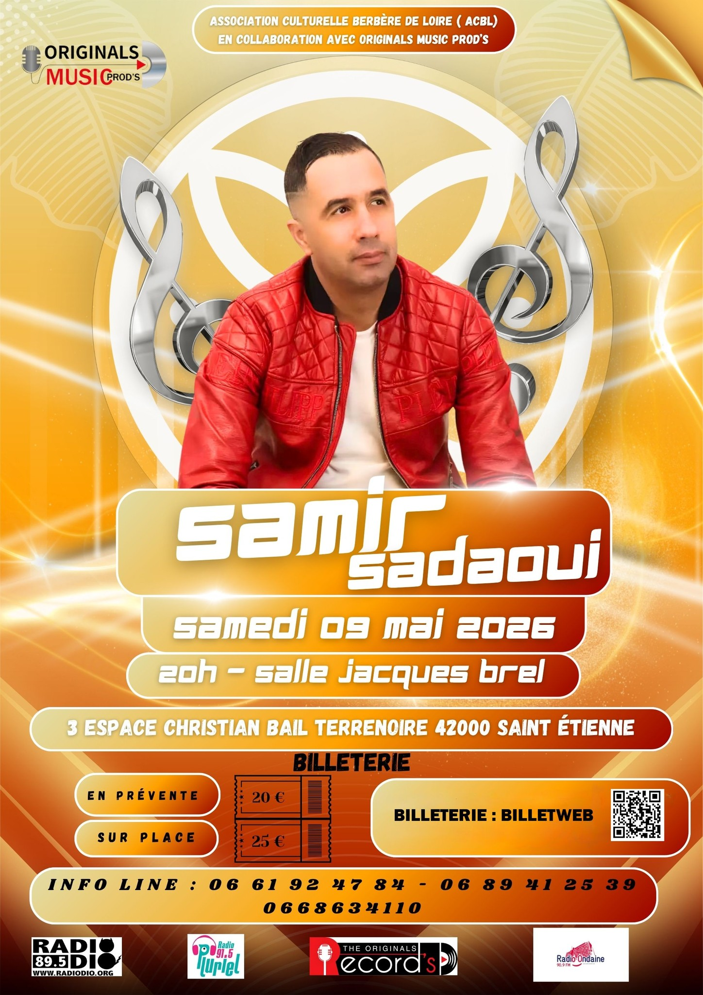 Affiche Samir Sadaoui à la Salle Jacques Brel